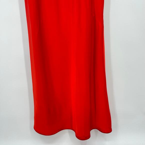 Lovers and Friends | Inara Gown in Red Rosette Satin Halter Maxi Dress M w/ Tags - Picture 8 of 15